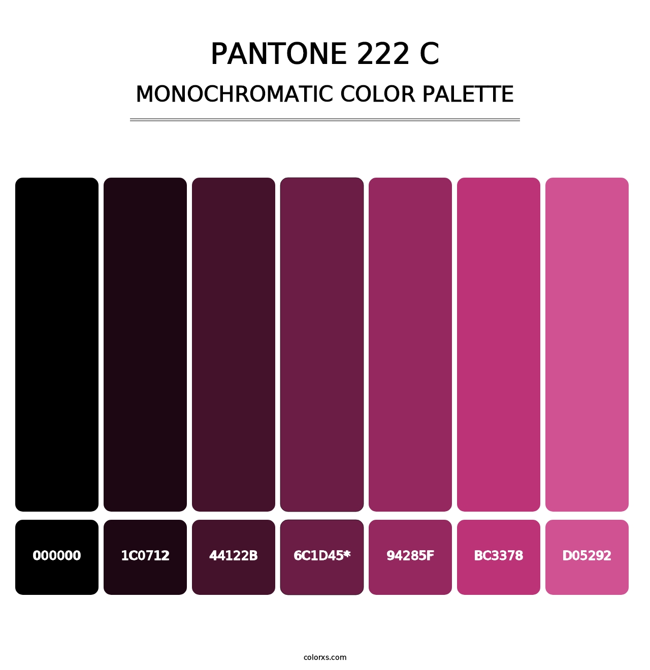 PANTONE 222 C - Monochromatic Color Palette