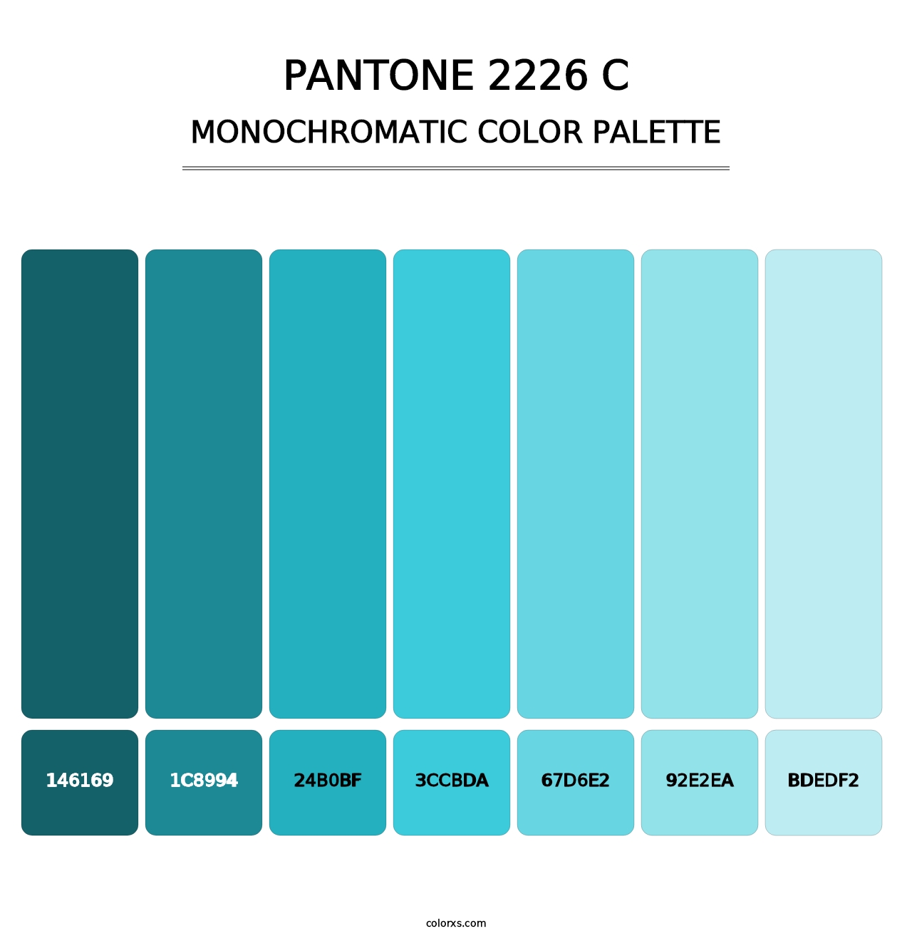 PANTONE 2226 C - Monochromatic Color Palette