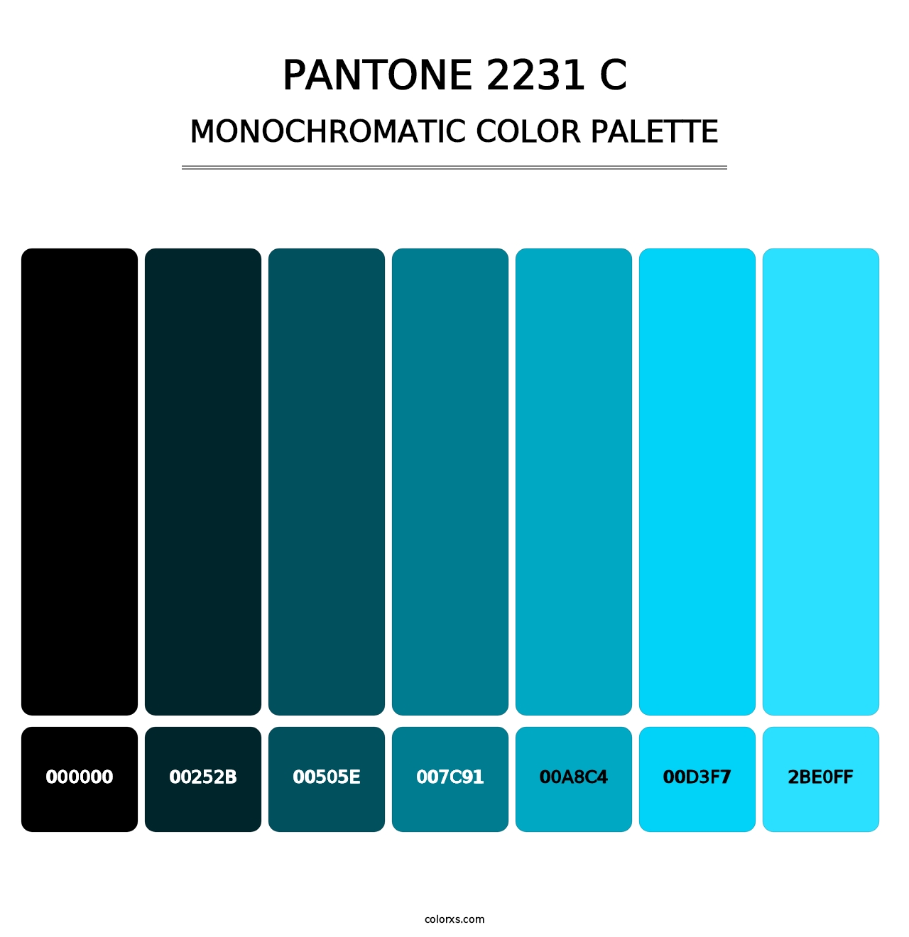PANTONE 2231 C - Monochromatic Color Palette