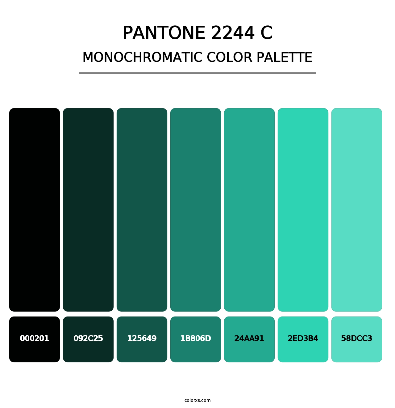 PANTONE 2244 C - Monochromatic Color Palette