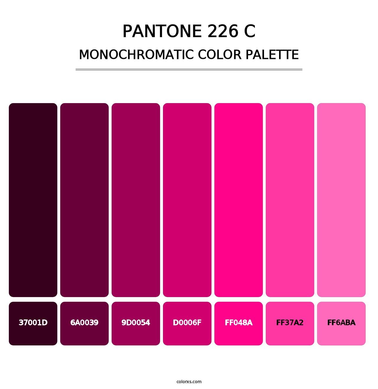 PANTONE 226 C - Monochromatic Color Palette