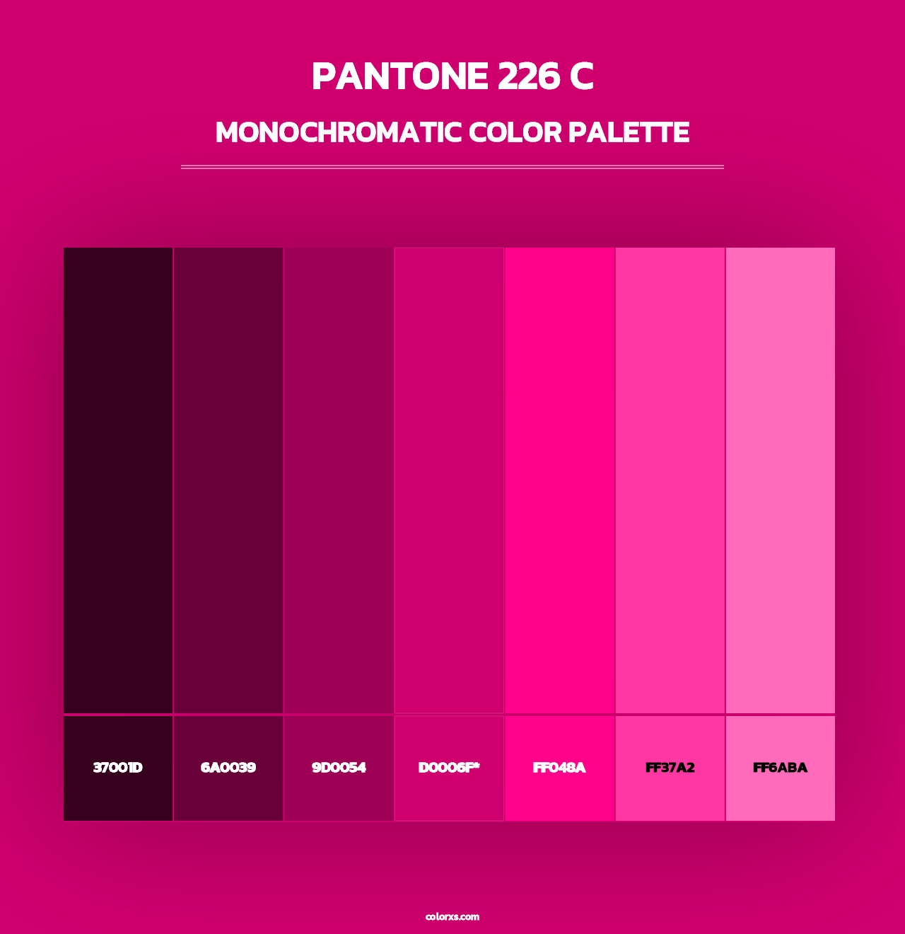 PANTONE 226 C - Monochromatic Color Palette