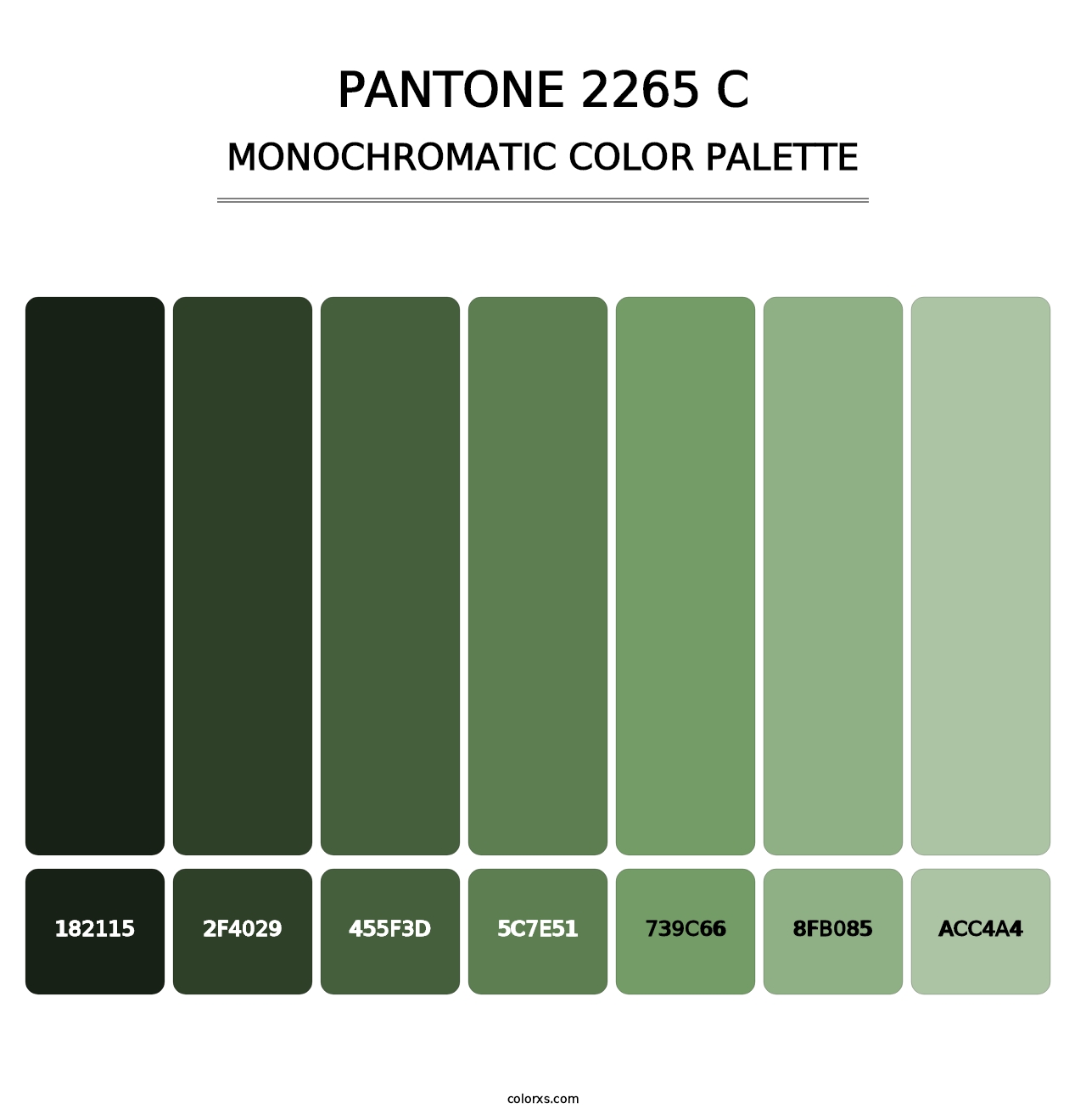 PANTONE 2265 C - Monochromatic Color Palette