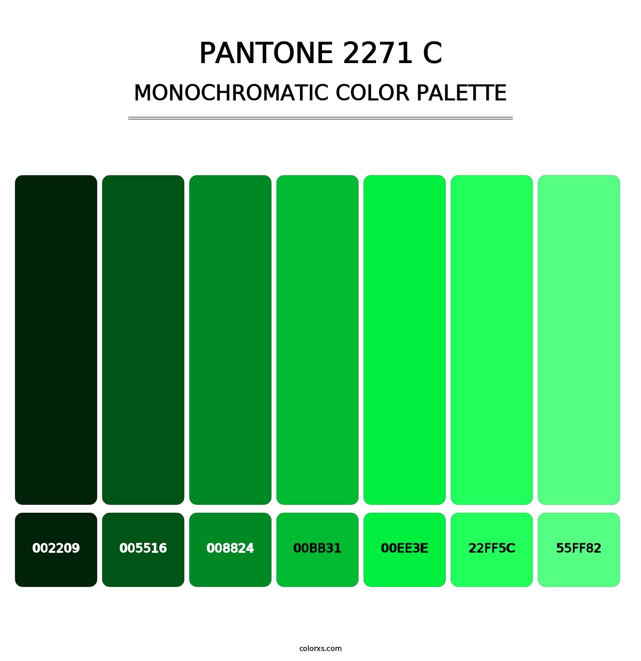 PANTONE 2271 C - Monochromatic Color Palette