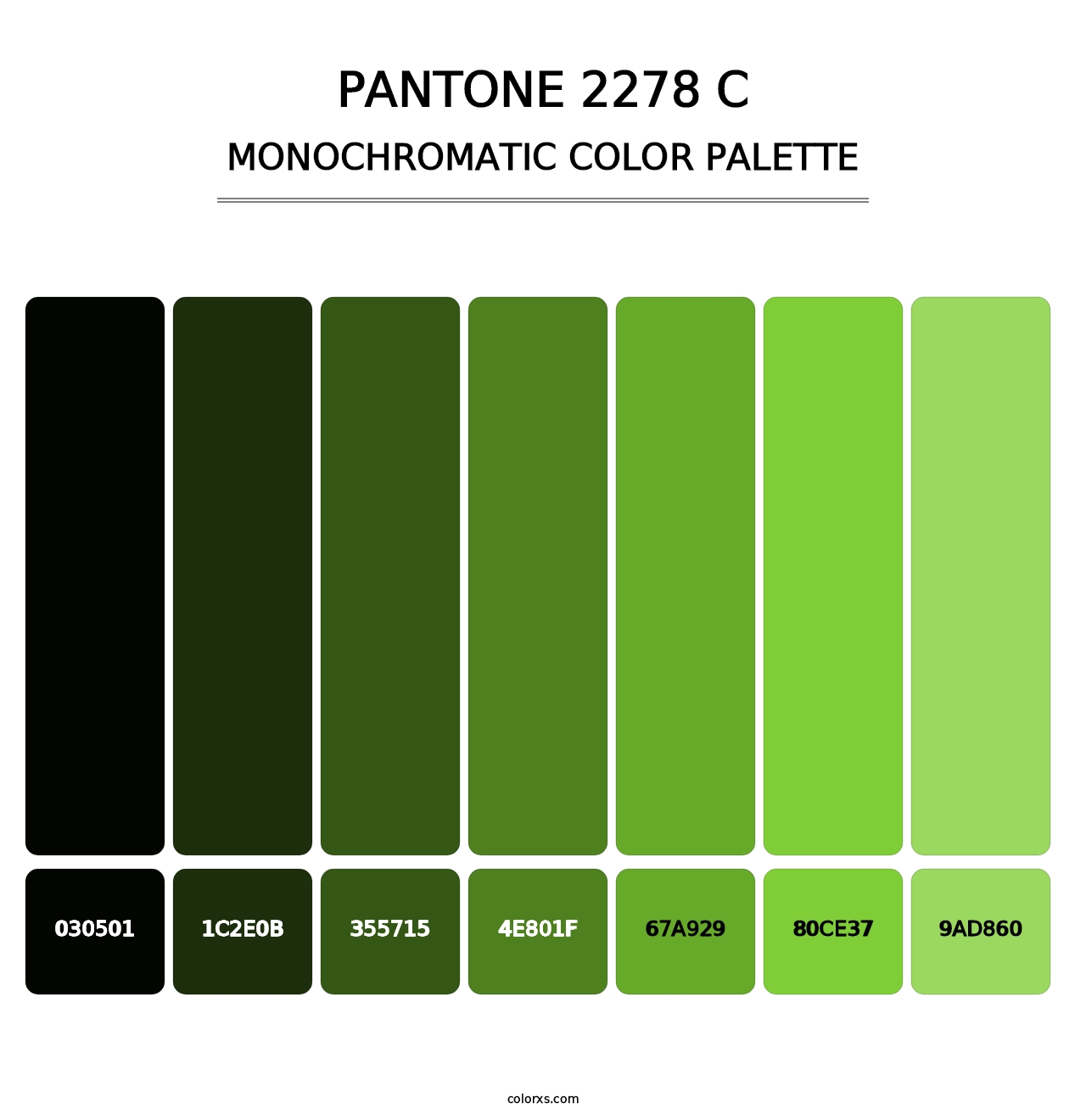 PANTONE 2278 C - Monochromatic Color Palette