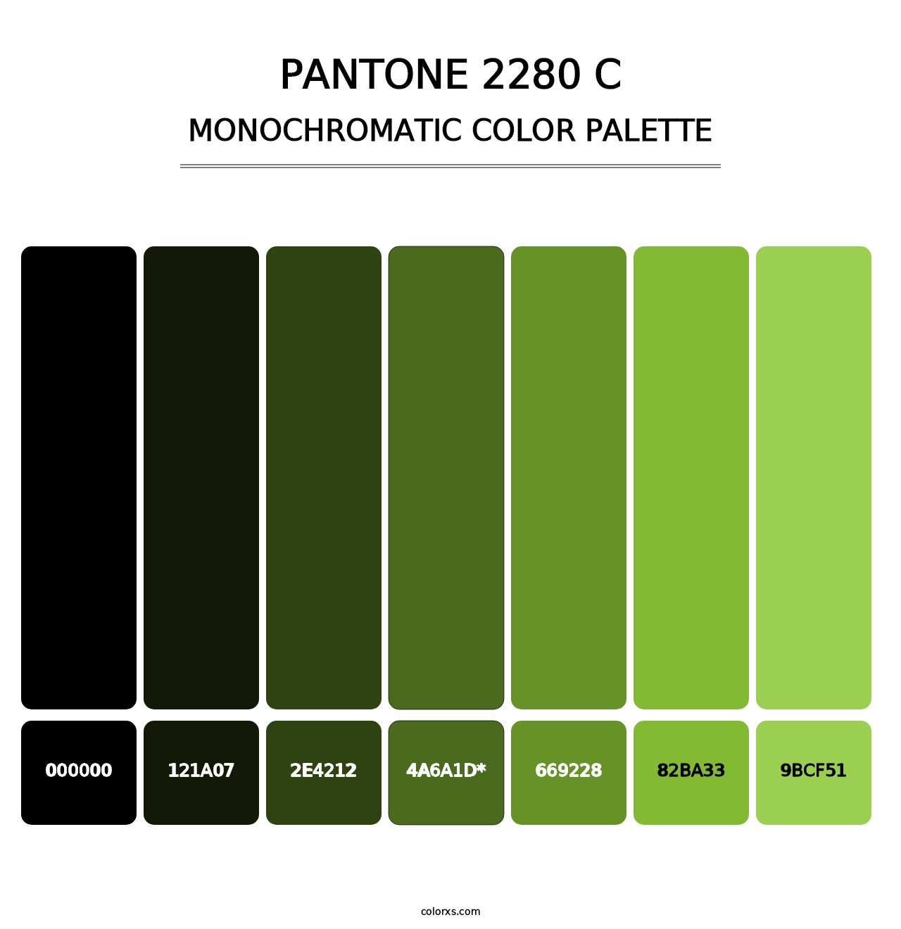 PANTONE 2280 C - Monochromatic Color Palette
