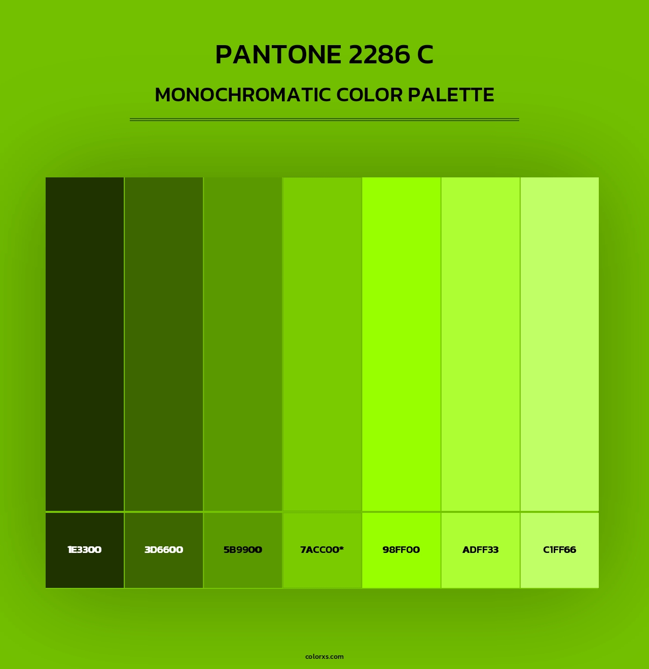 PANTONE 2286 C - Monochromatic Color Palette