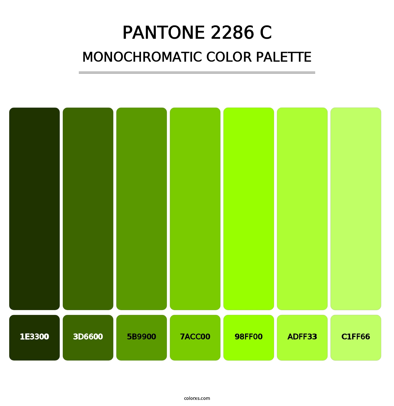 PANTONE 2286 C - Monochromatic Color Palette
