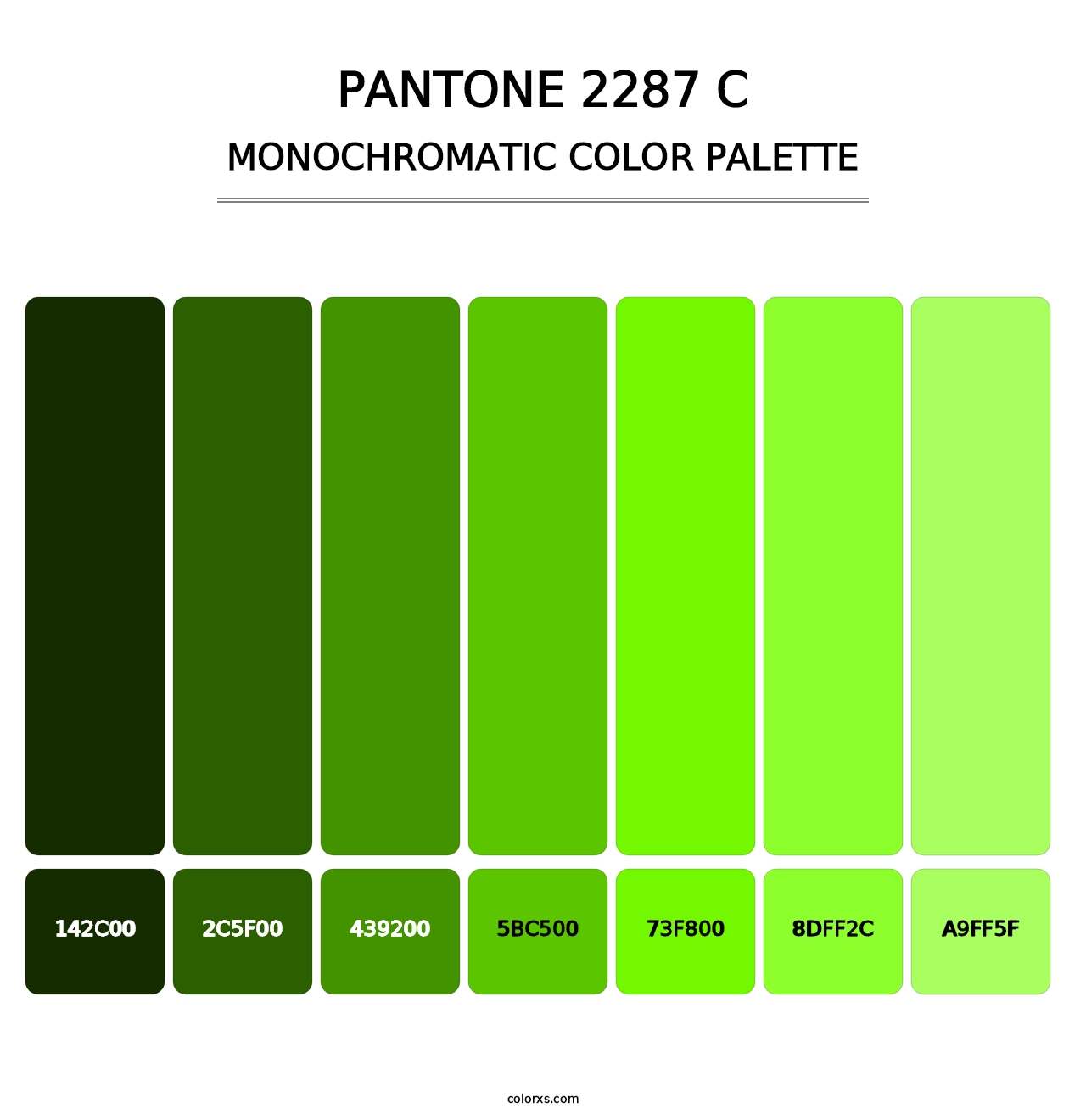 PANTONE 2287 C - Monochromatic Color Palette