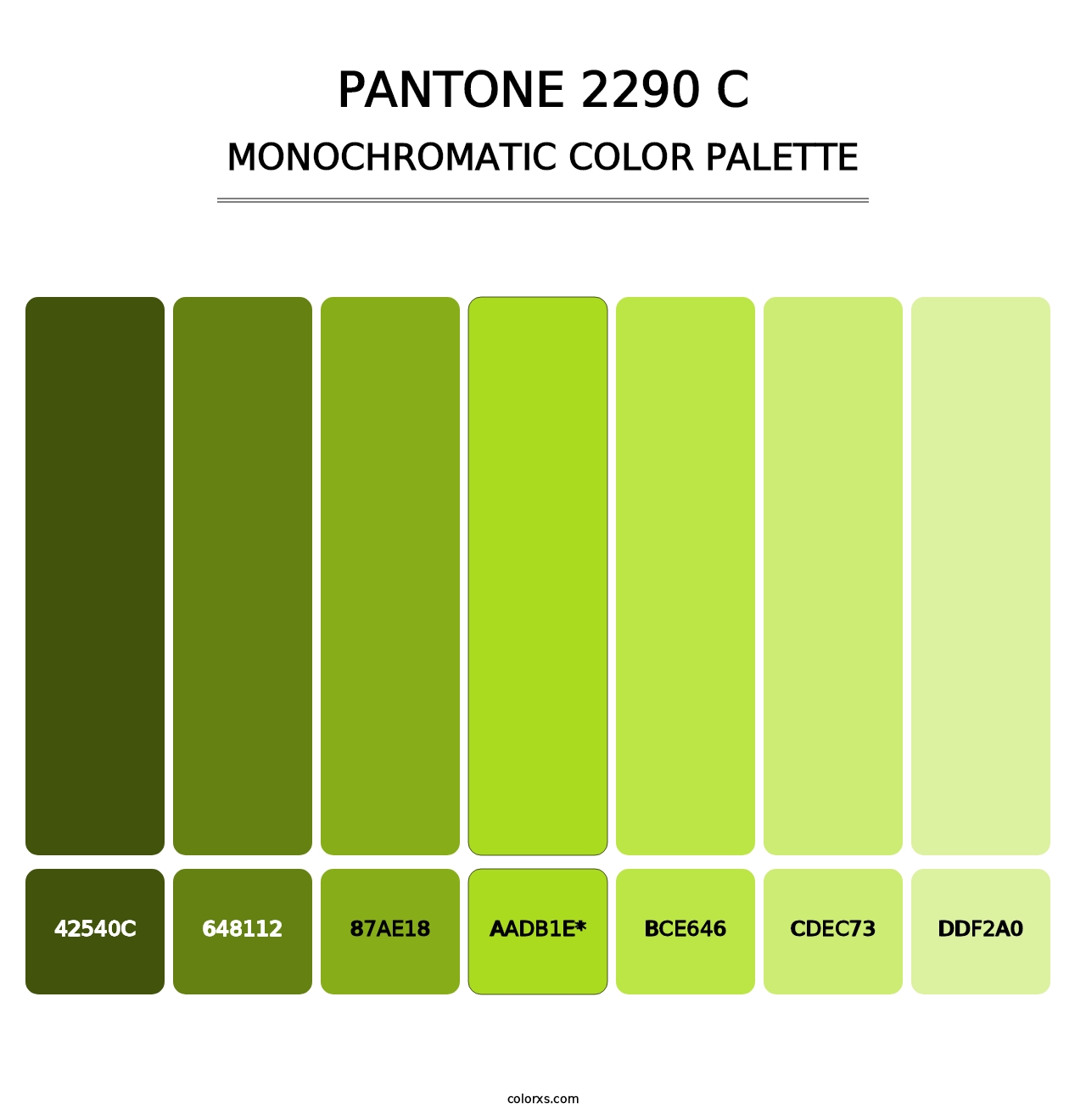 PANTONE 2290 C - Monochromatic Color Palette