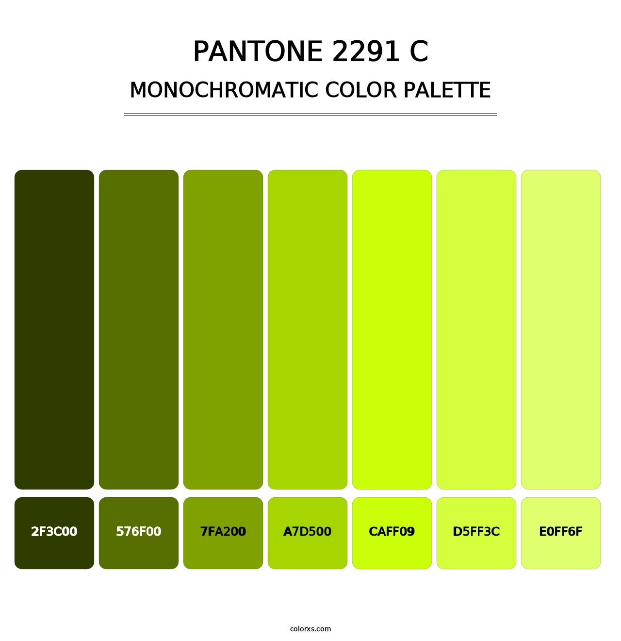 PANTONE 2291 C - Monochromatic Color Palette
