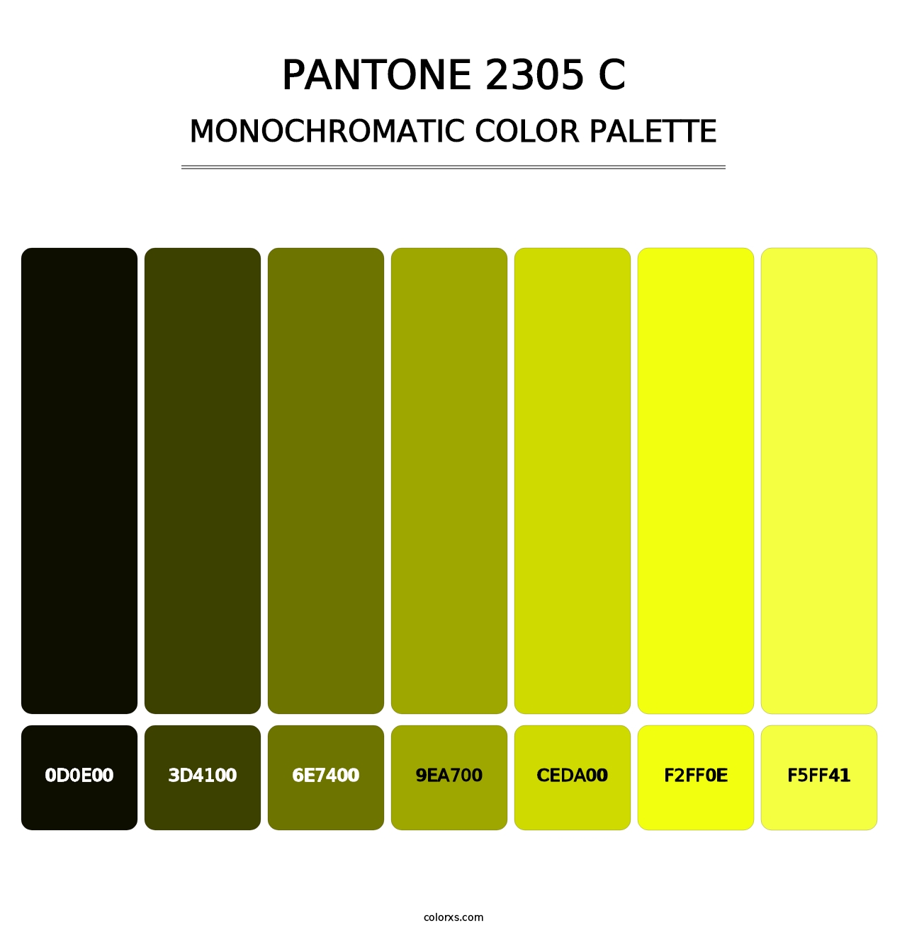 PANTONE 2305 C - Monochromatic Color Palette