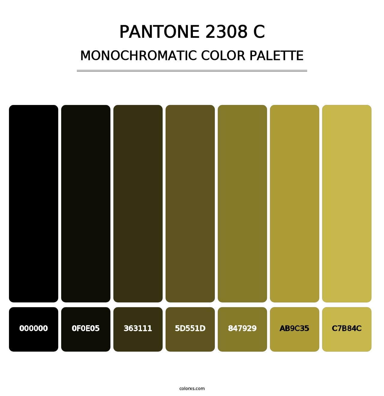 PANTONE 2308 C - Monochromatic Color Palette