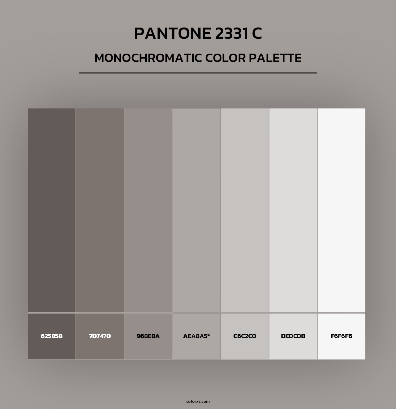 PANTONE 2331 C - Monochromatic Color Palette