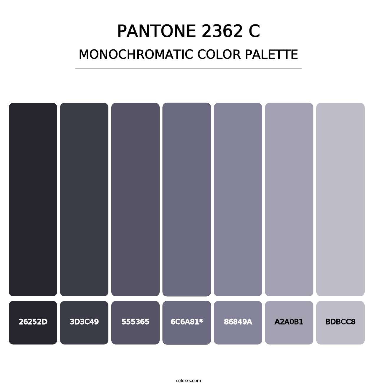 PANTONE 2362 C - Monochromatic Color Palette