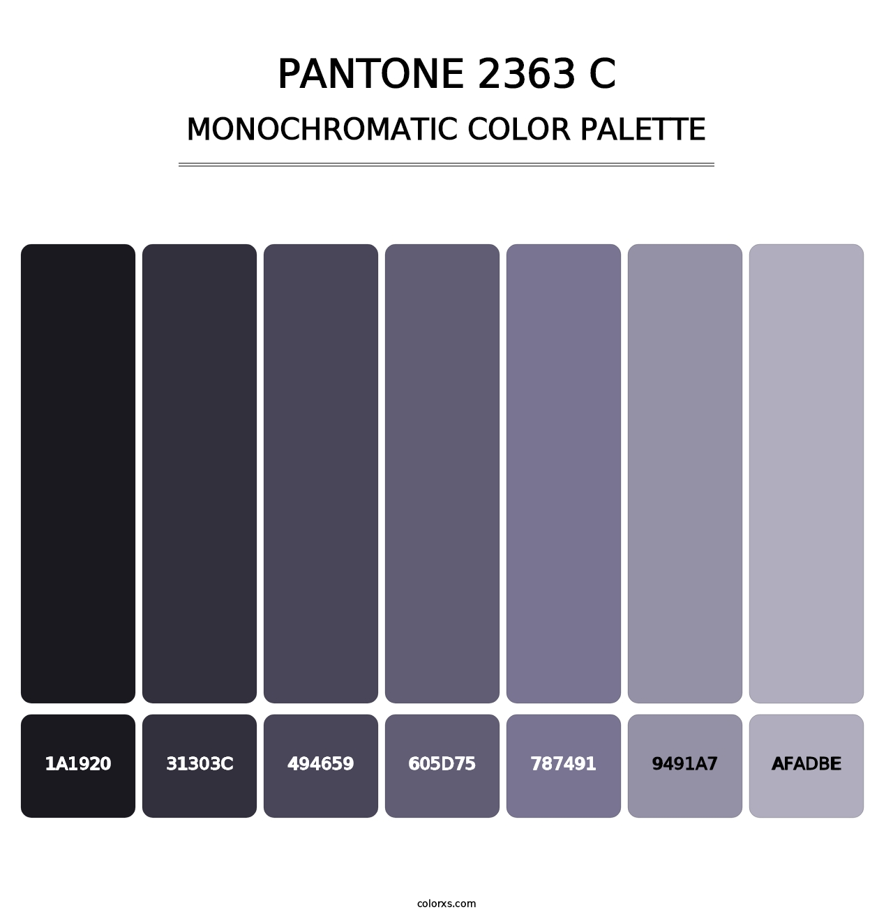 PANTONE 2363 C - Monochromatic Color Palette