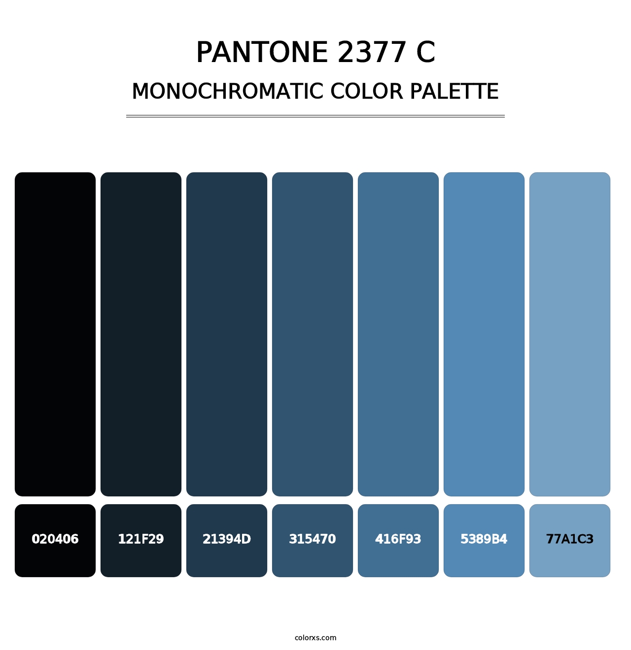 PANTONE 2377 C - Monochromatic Color Palette