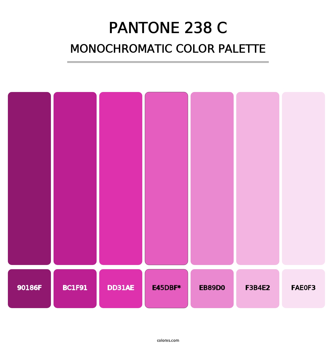 PANTONE 238 C - Monochromatic Color Palette