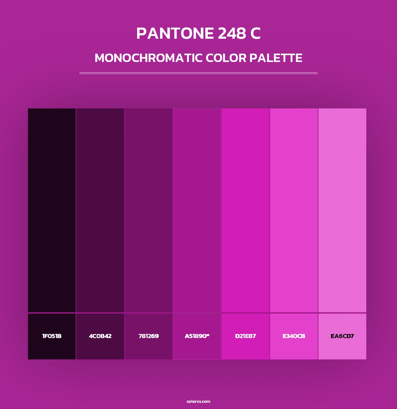 PANTONE 248 C - Monochromatic Color Palette