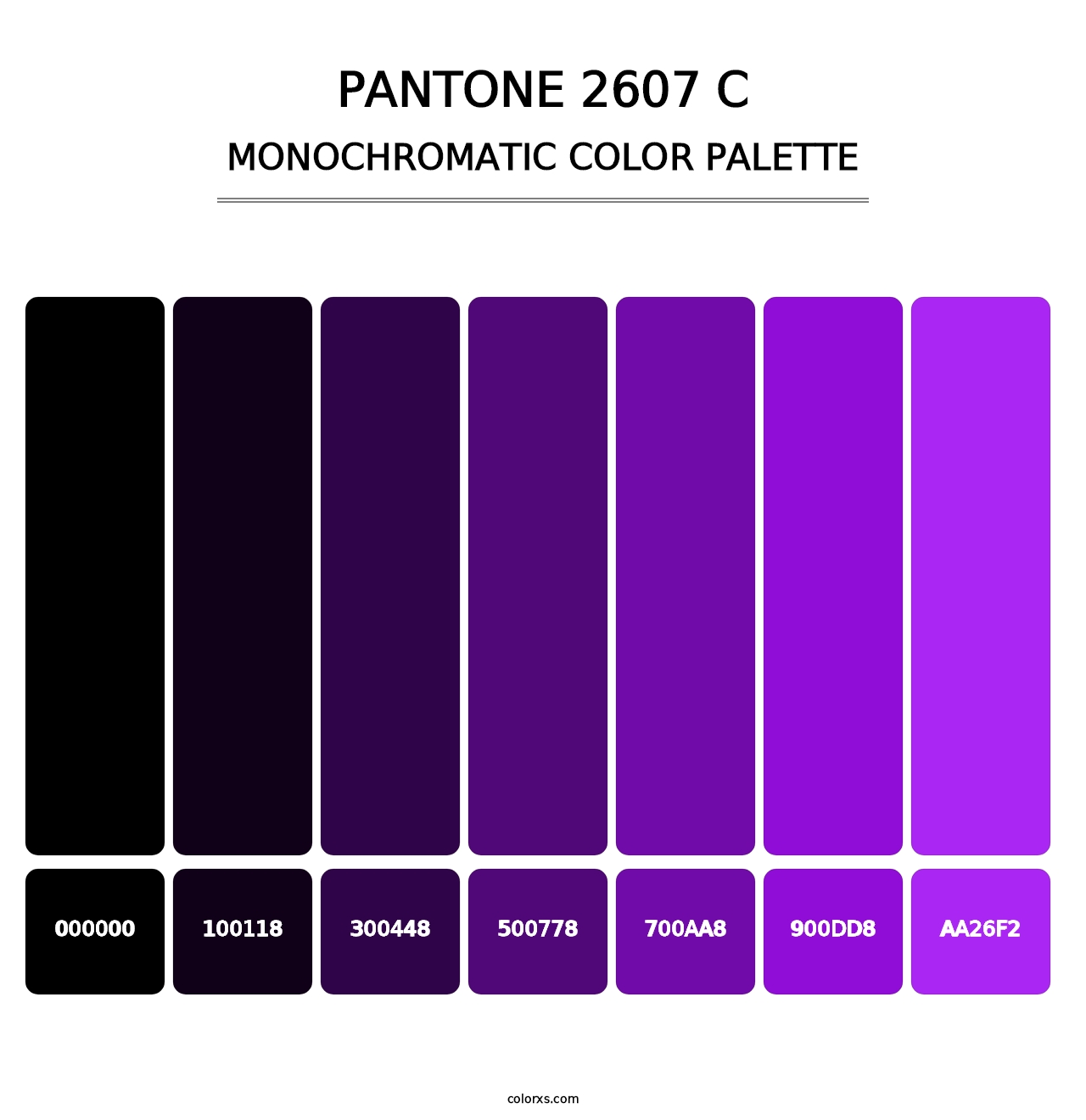 PANTONE 2607 C - Monochromatic Color Palette
