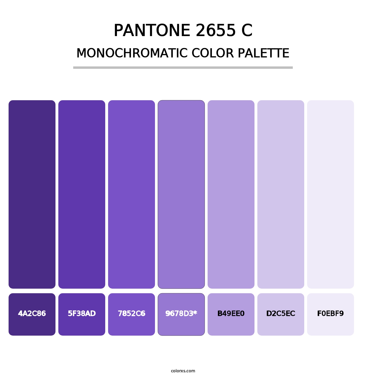 PANTONE 2655 C - Monochromatic Color Palette