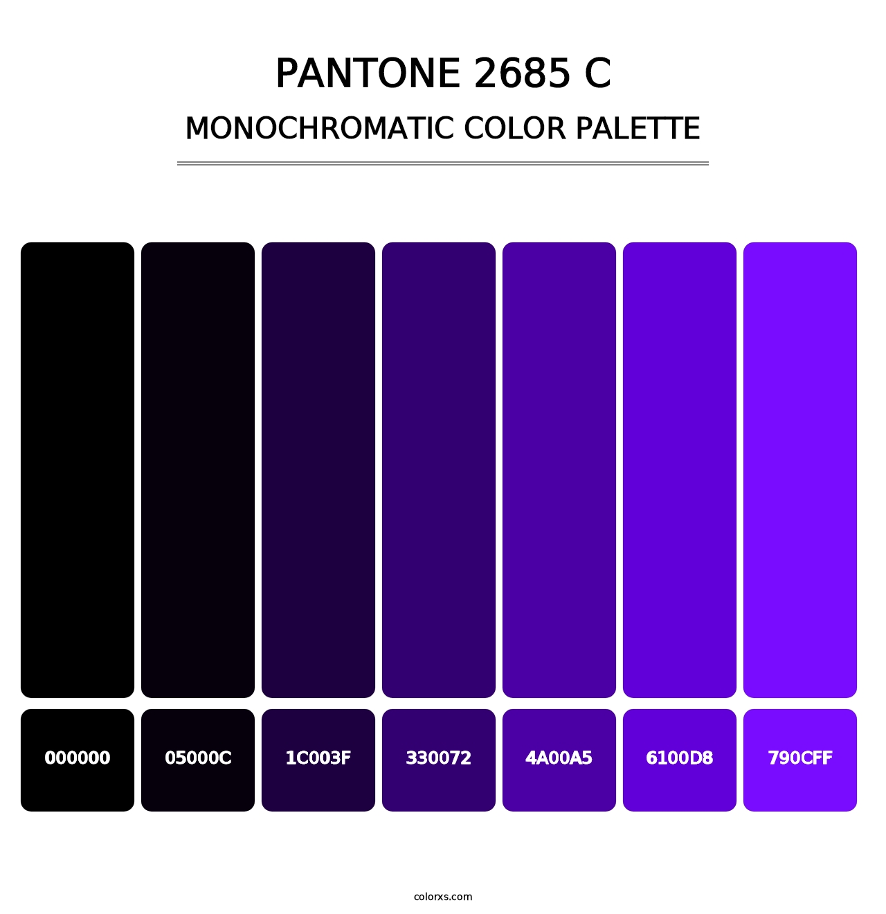 PANTONE 2685 C - Monochromatic Color Palette