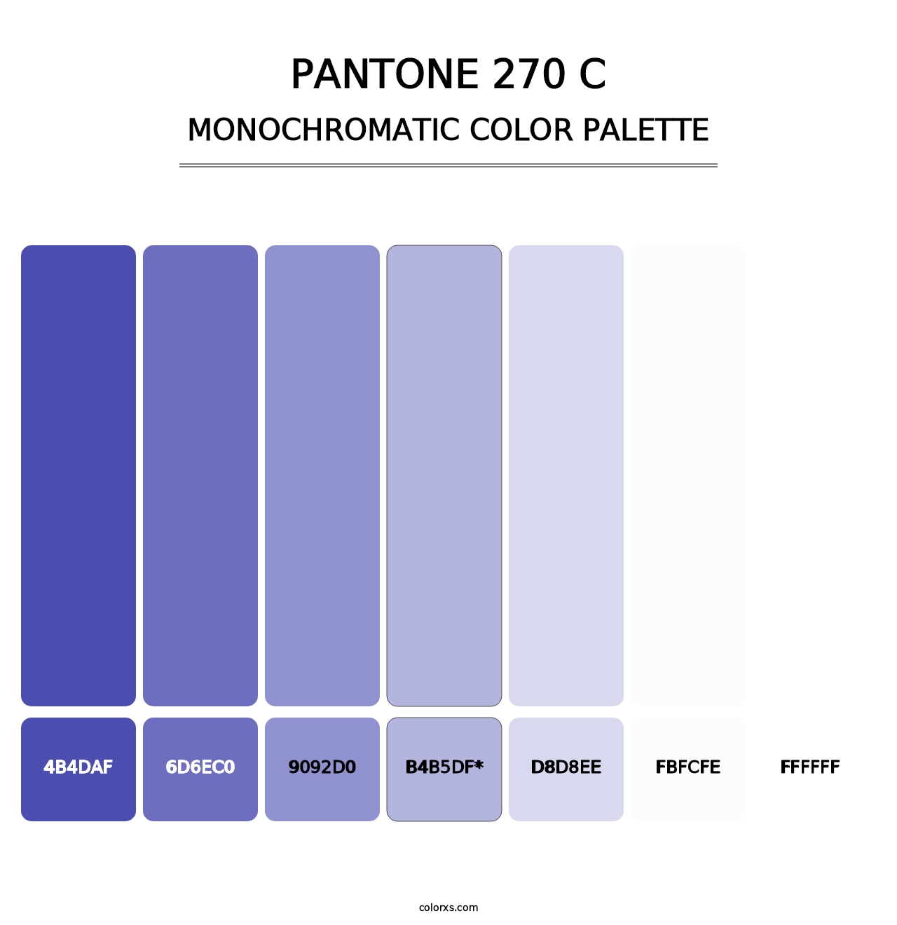 PANTONE 270 C - Monochromatic Color Palette