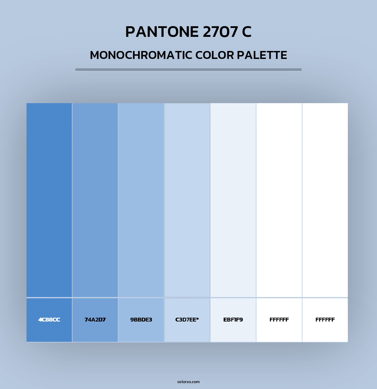 PANTONE 2707 C - Monochromatic Color Palette