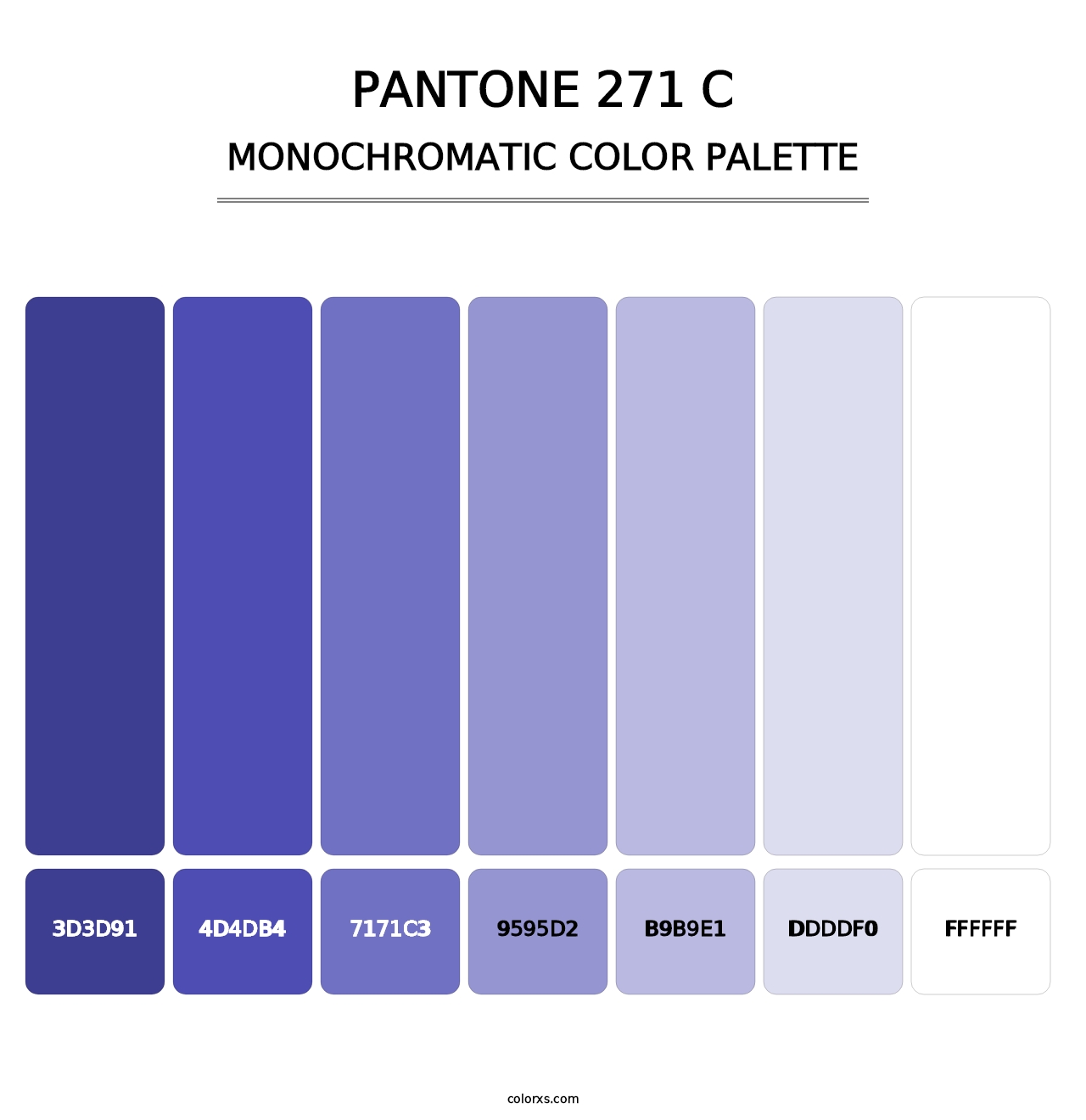 PANTONE 271 C - Monochromatic Color Palette