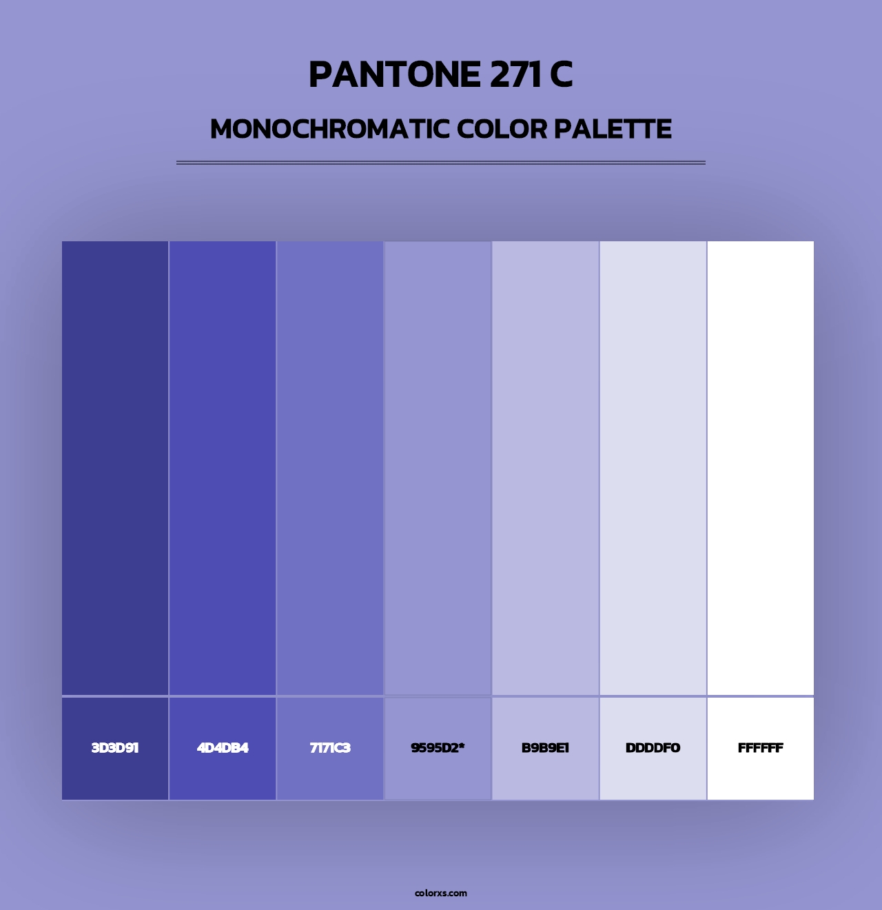 PANTONE 271 C - Monochromatic Color Palette