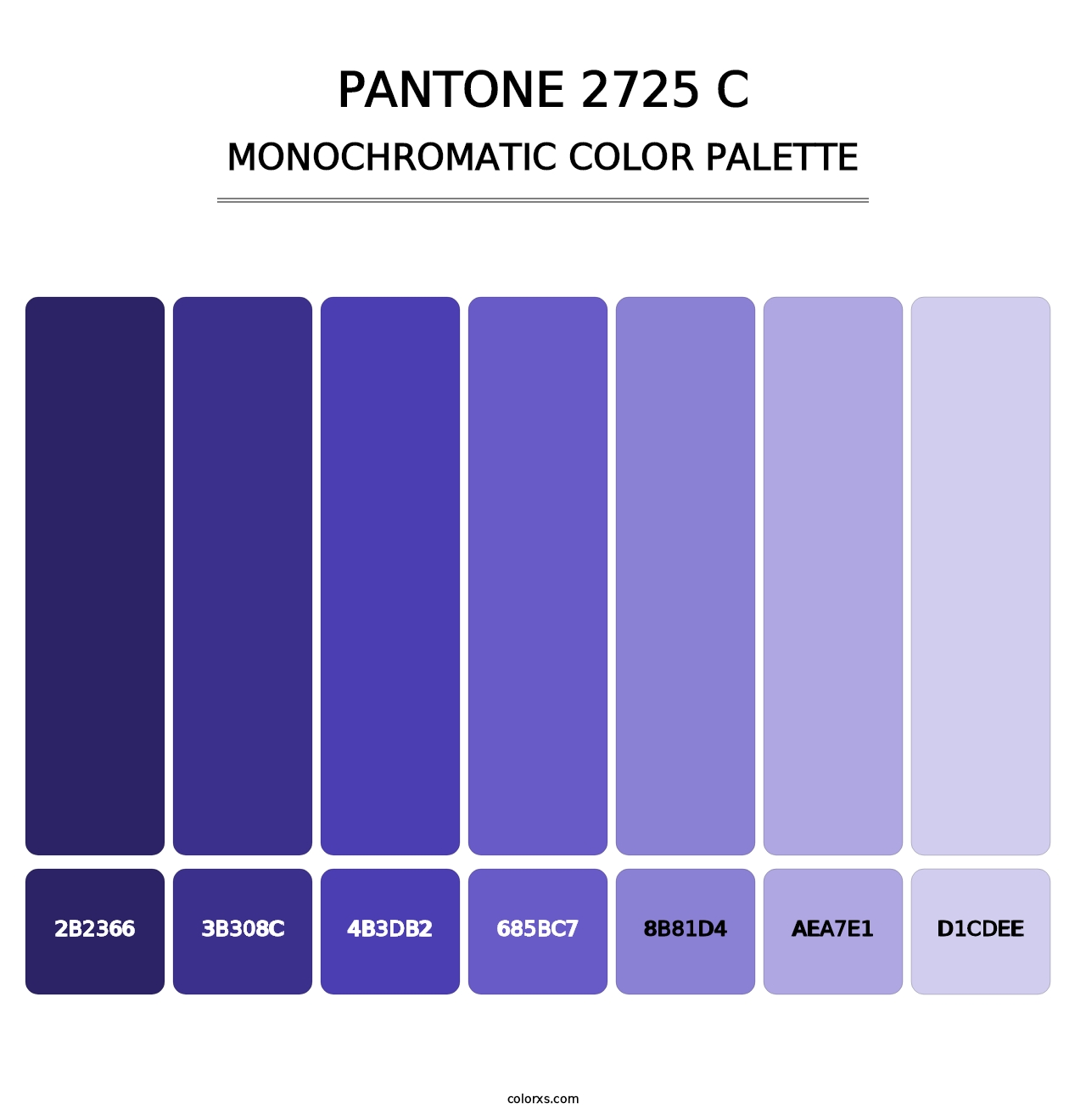 PANTONE 2725 C - Monochromatic Color Palette