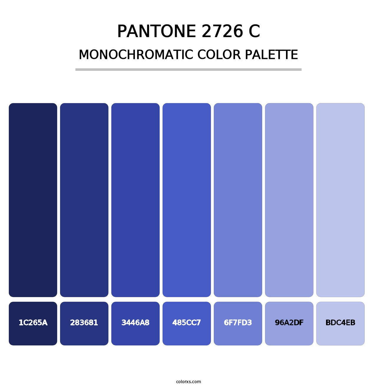 PANTONE 2726 C - Monochromatic Color Palette