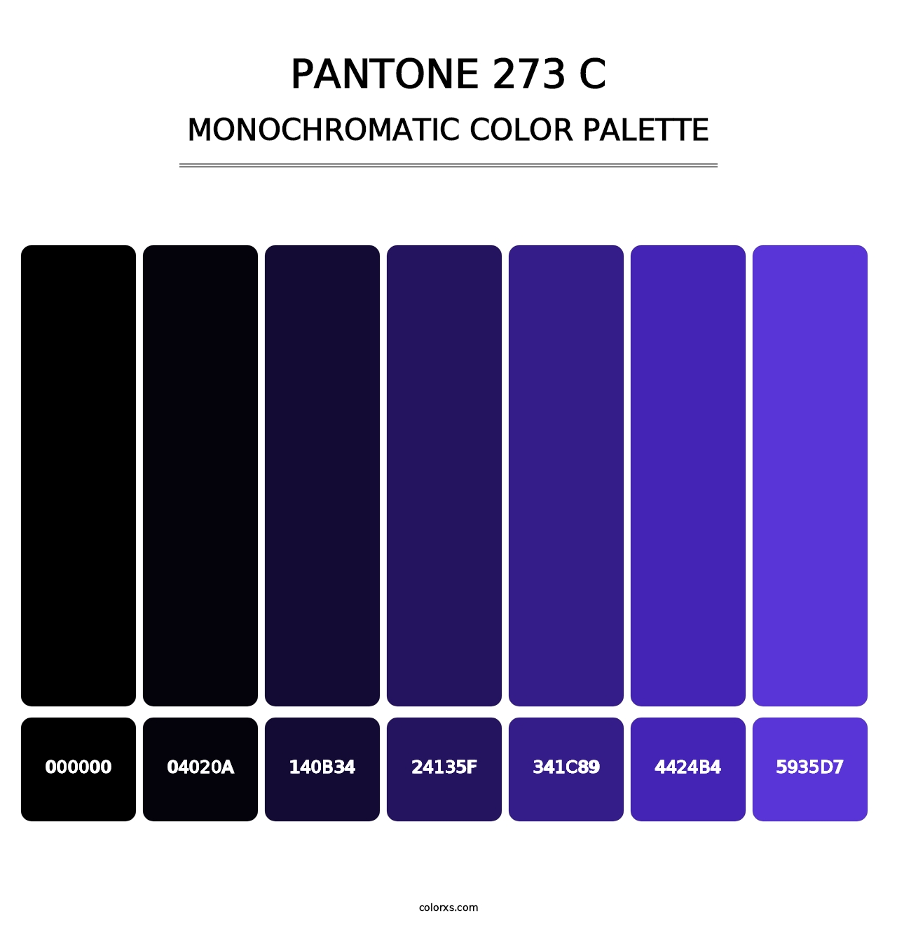 PANTONE 273 C - Monochromatic Color Palette