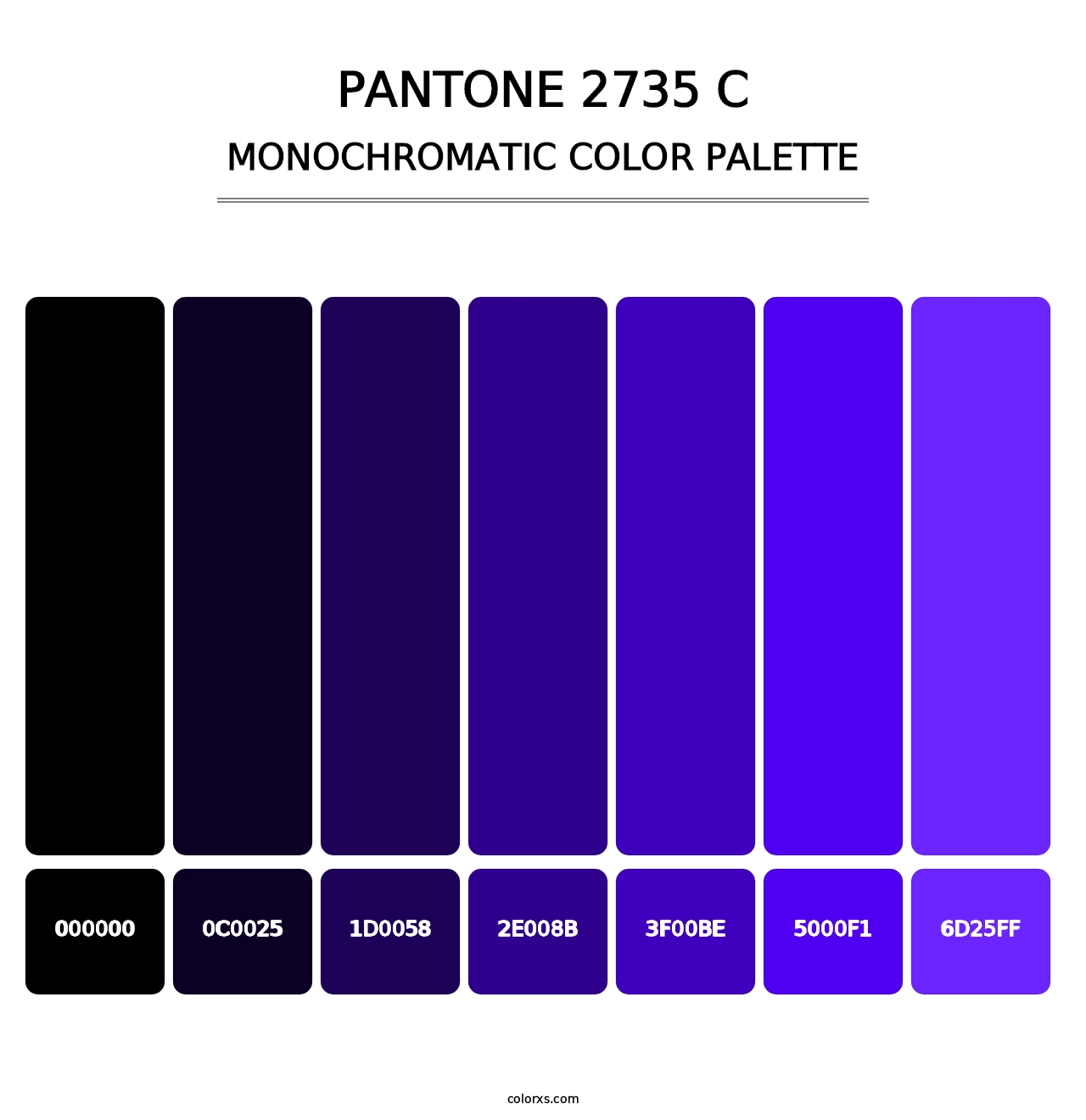 PANTONE 2735 C - Monochromatic Color Palette