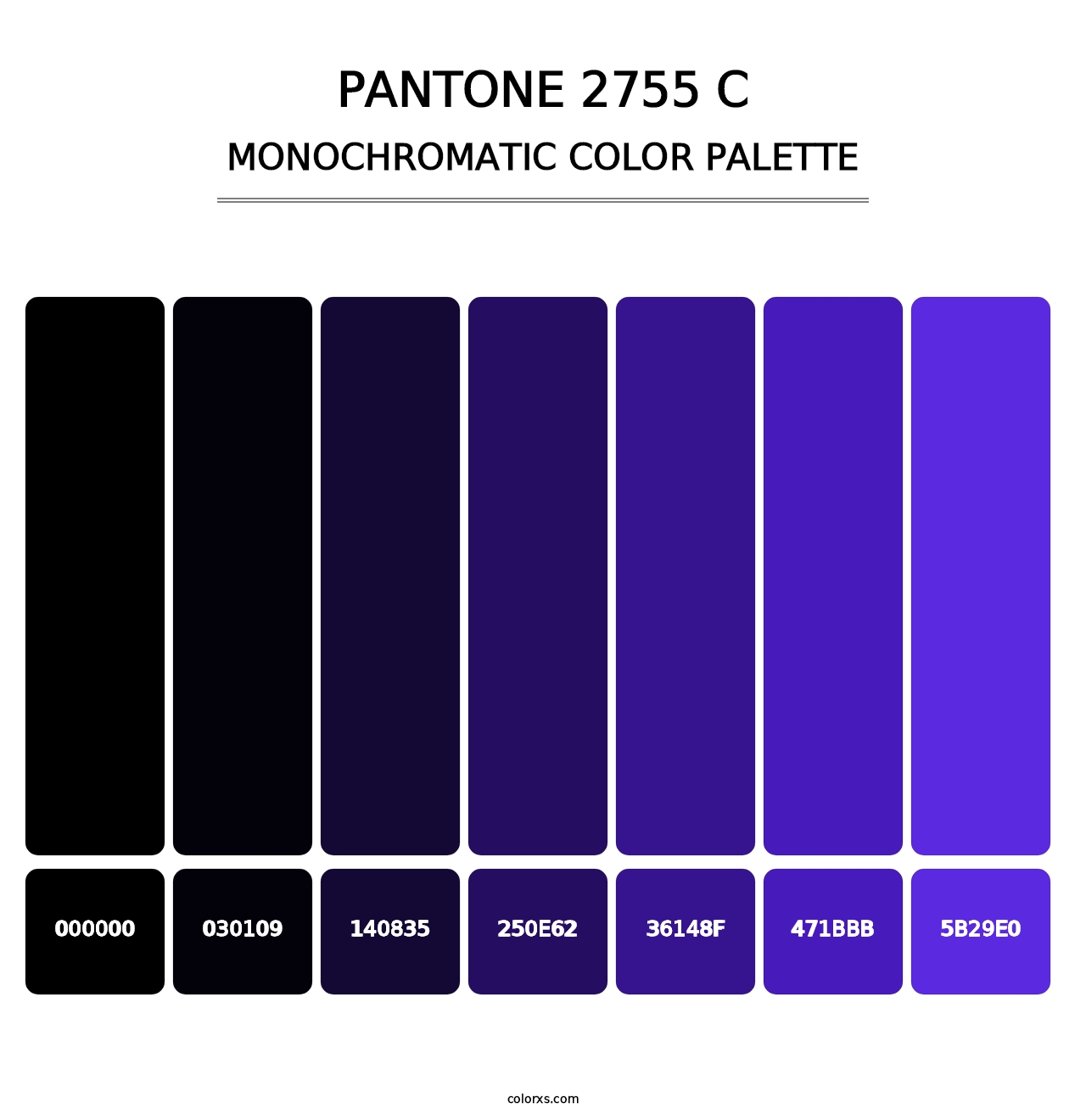 PANTONE 2755 C - Monochromatic Color Palette