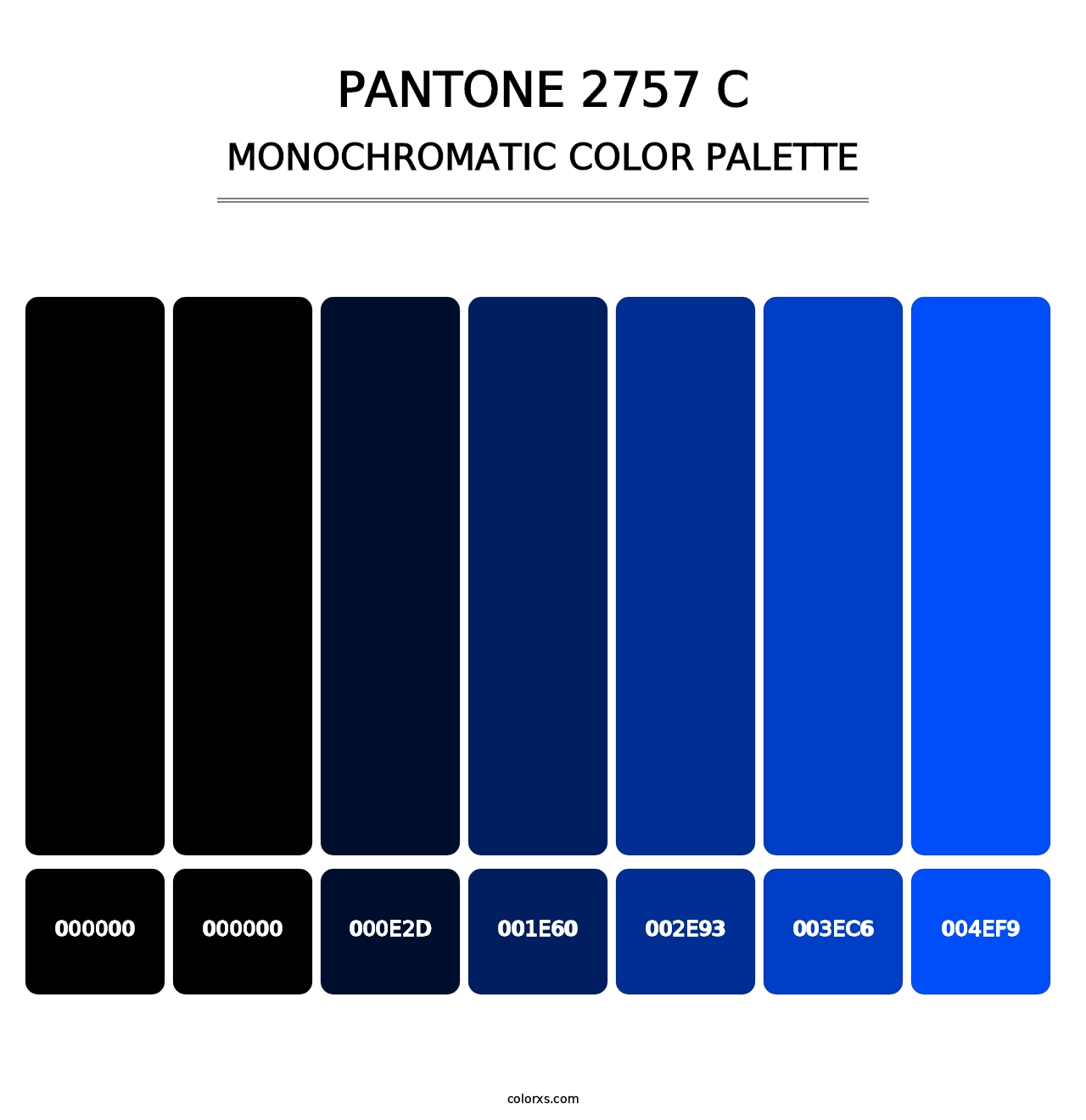 PANTONE 2757 C - Monochromatic Color Palette