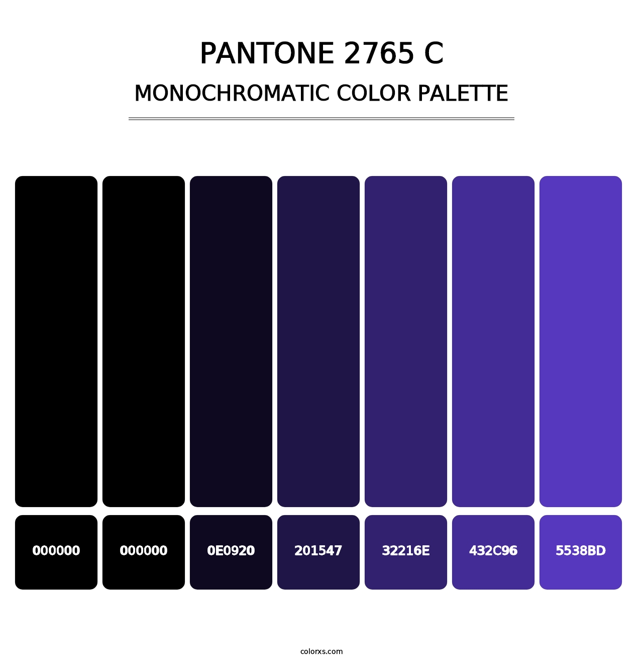 PANTONE 2765 C - Monochromatic Color Palette
