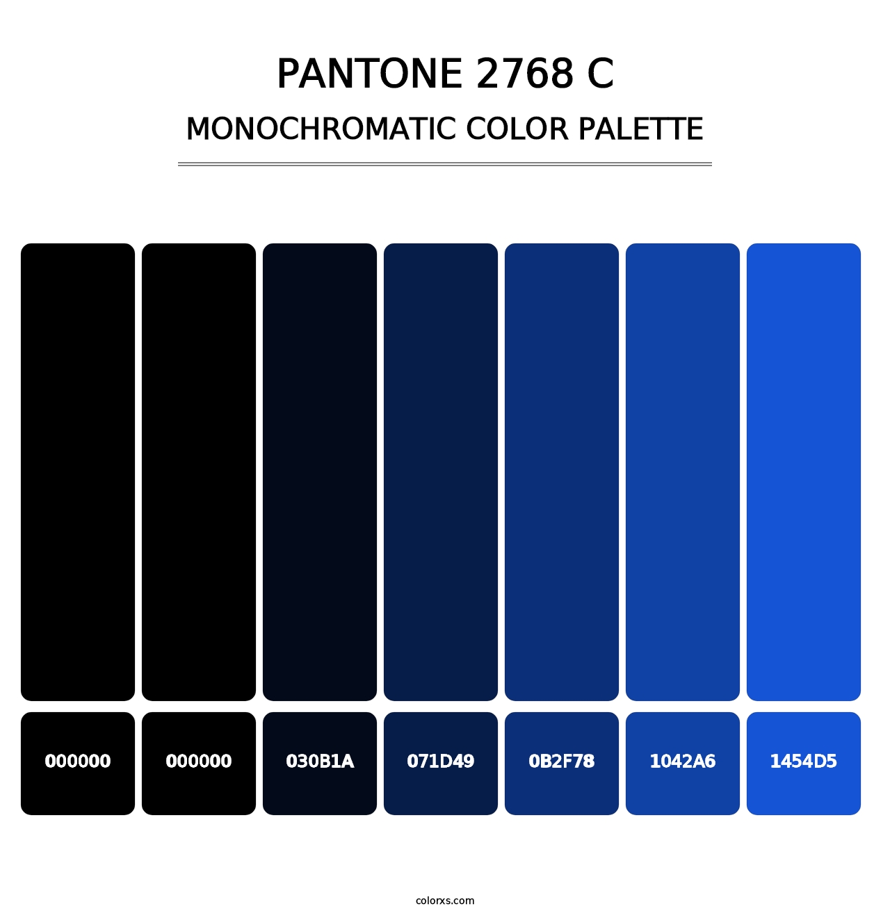 PANTONE 2768 C - Monochromatic Color Palette