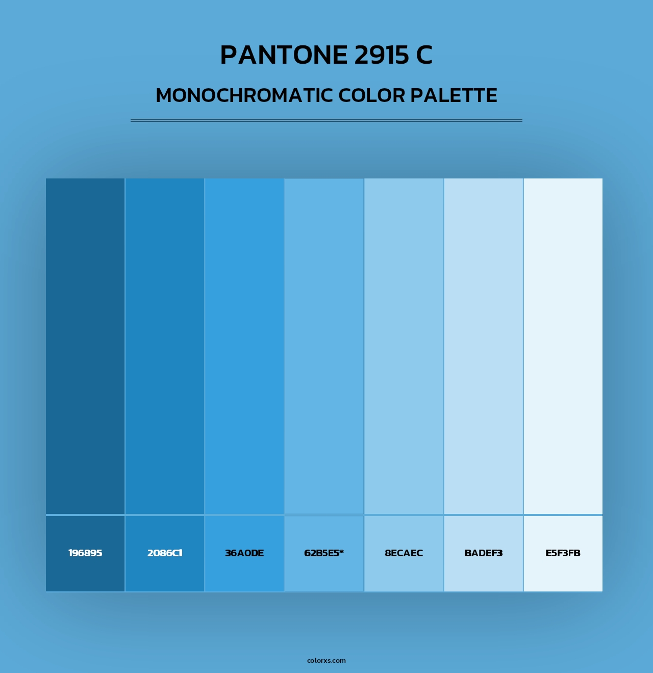 PANTONE 2915 C - Monochromatic Color Palette