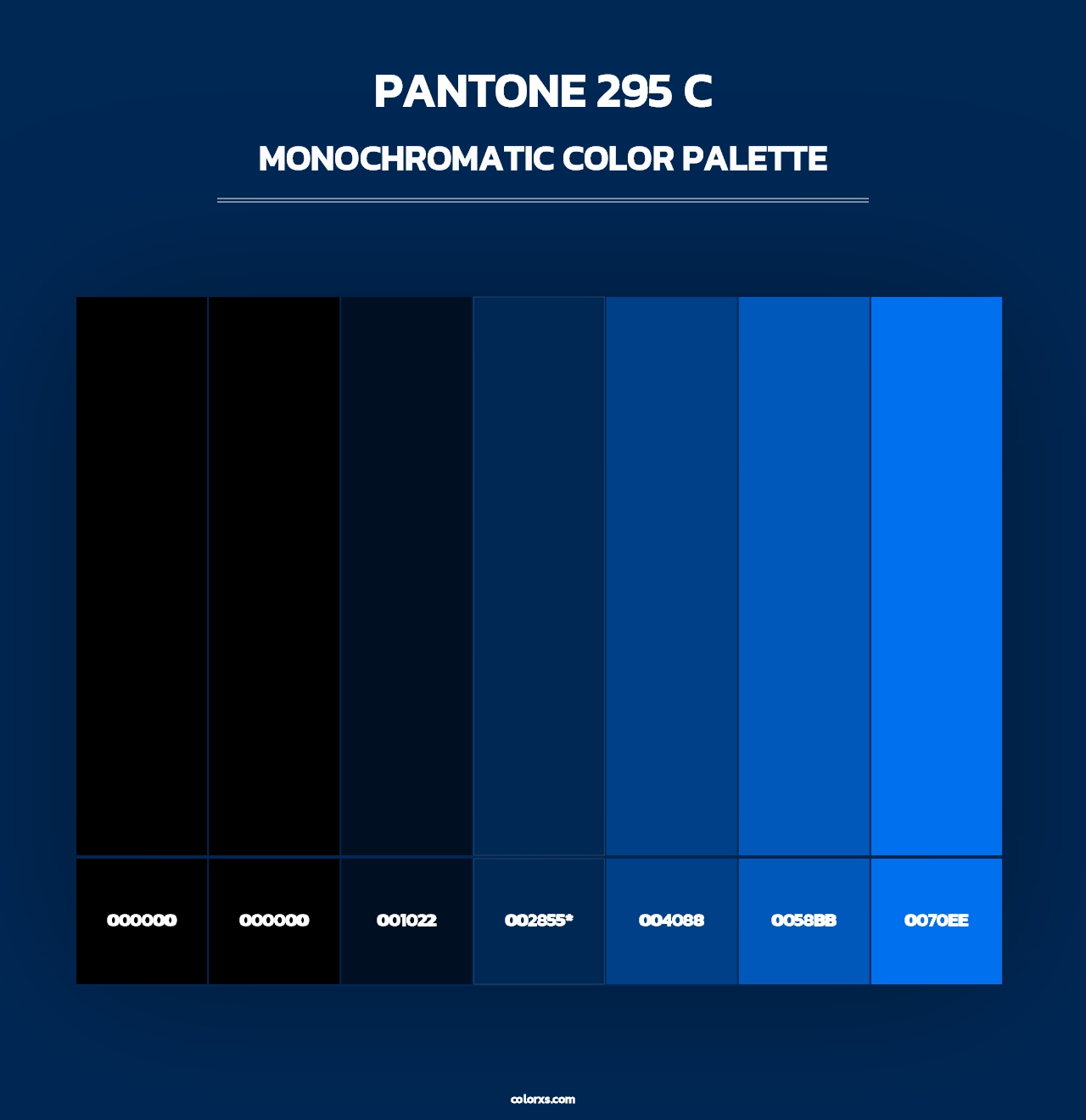 PANTONE 295 C - Monochromatic Color Palette