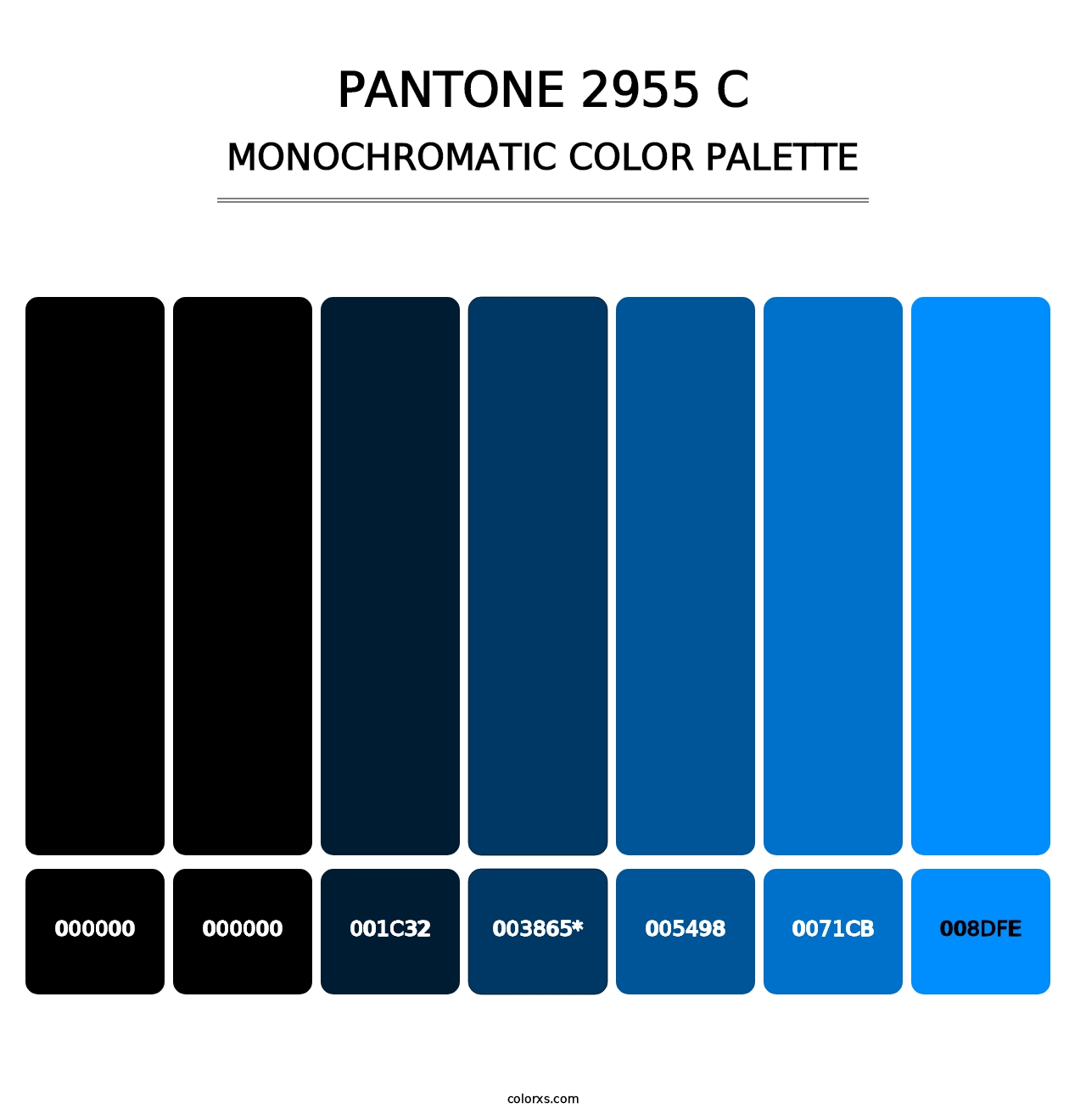 PANTONE 2955 C - Monochromatic Color Palette
