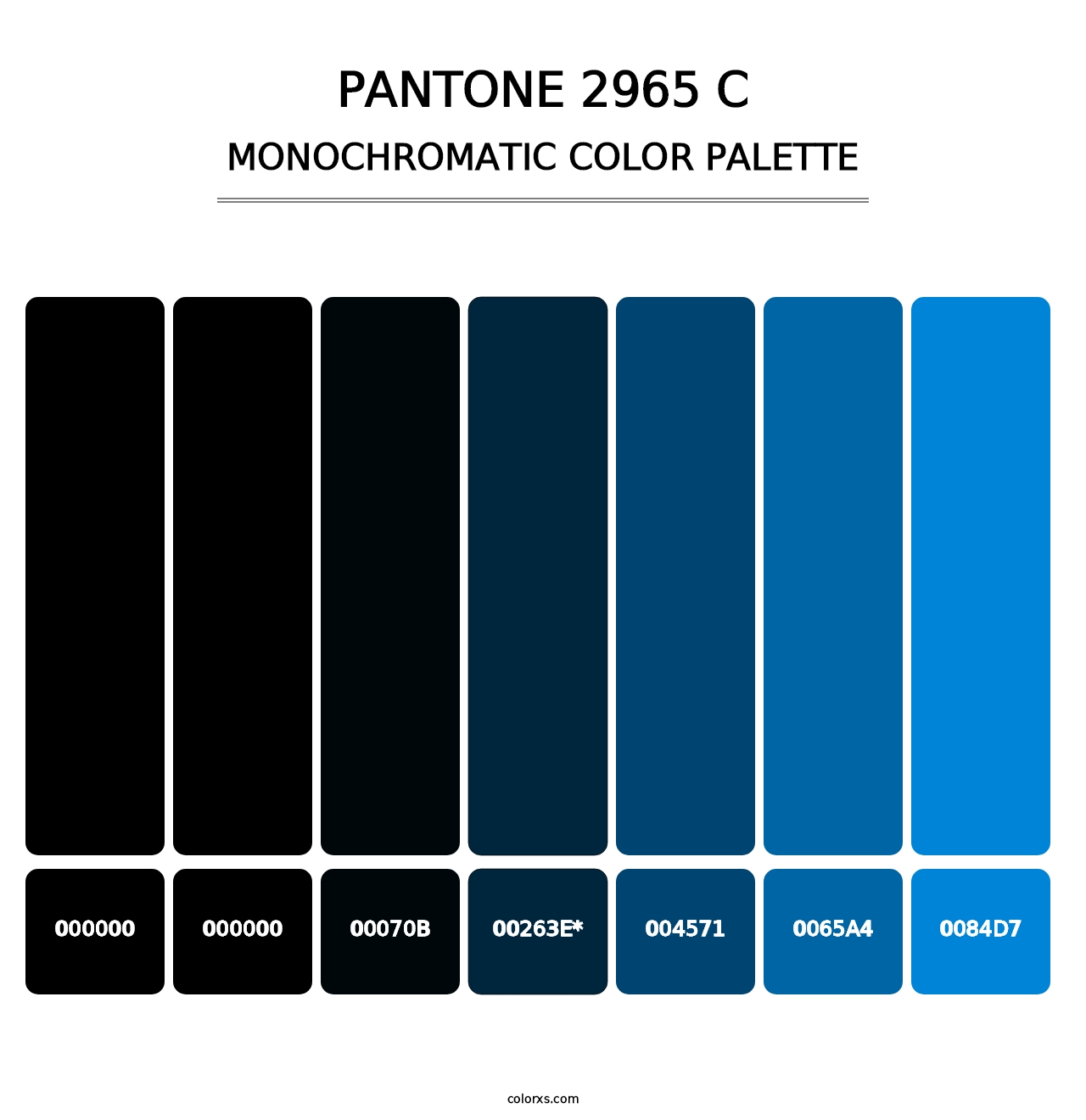 PANTONE 2965 C - Monochromatic Color Palette