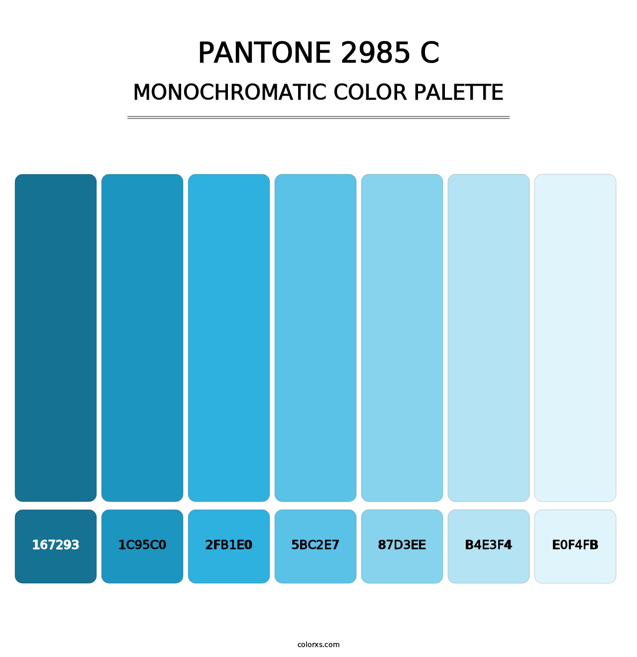 PANTONE 2985 C - Monochromatic Color Palette