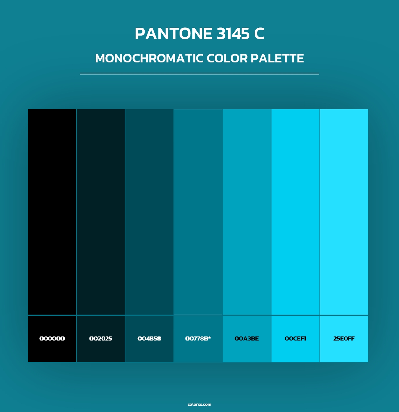 PANTONE 3145 C - Monochromatic Color Palette