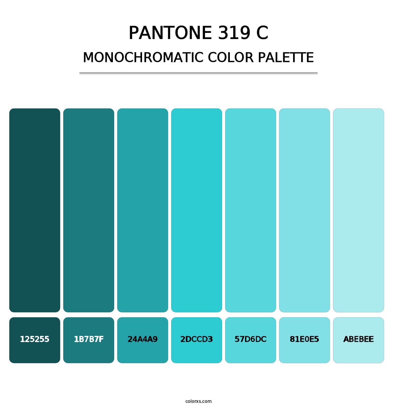 PANTONE 319 C - Monochromatic Color Palette