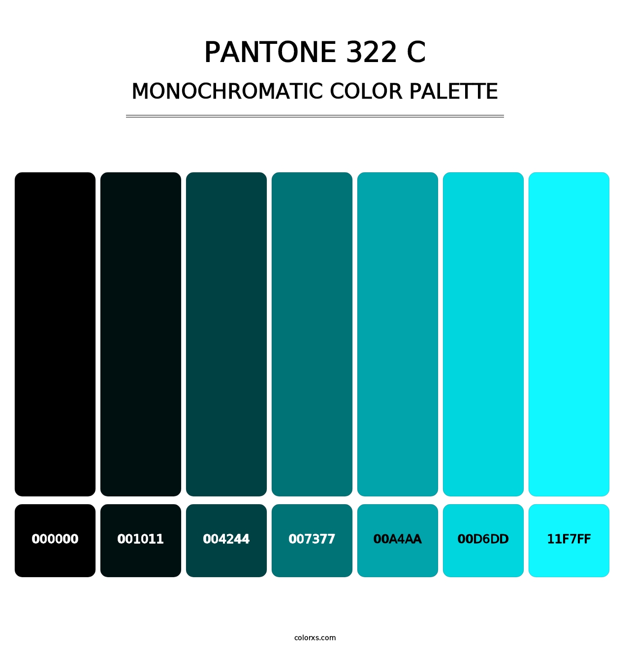 PANTONE 322 C - Monochromatic Color Palette