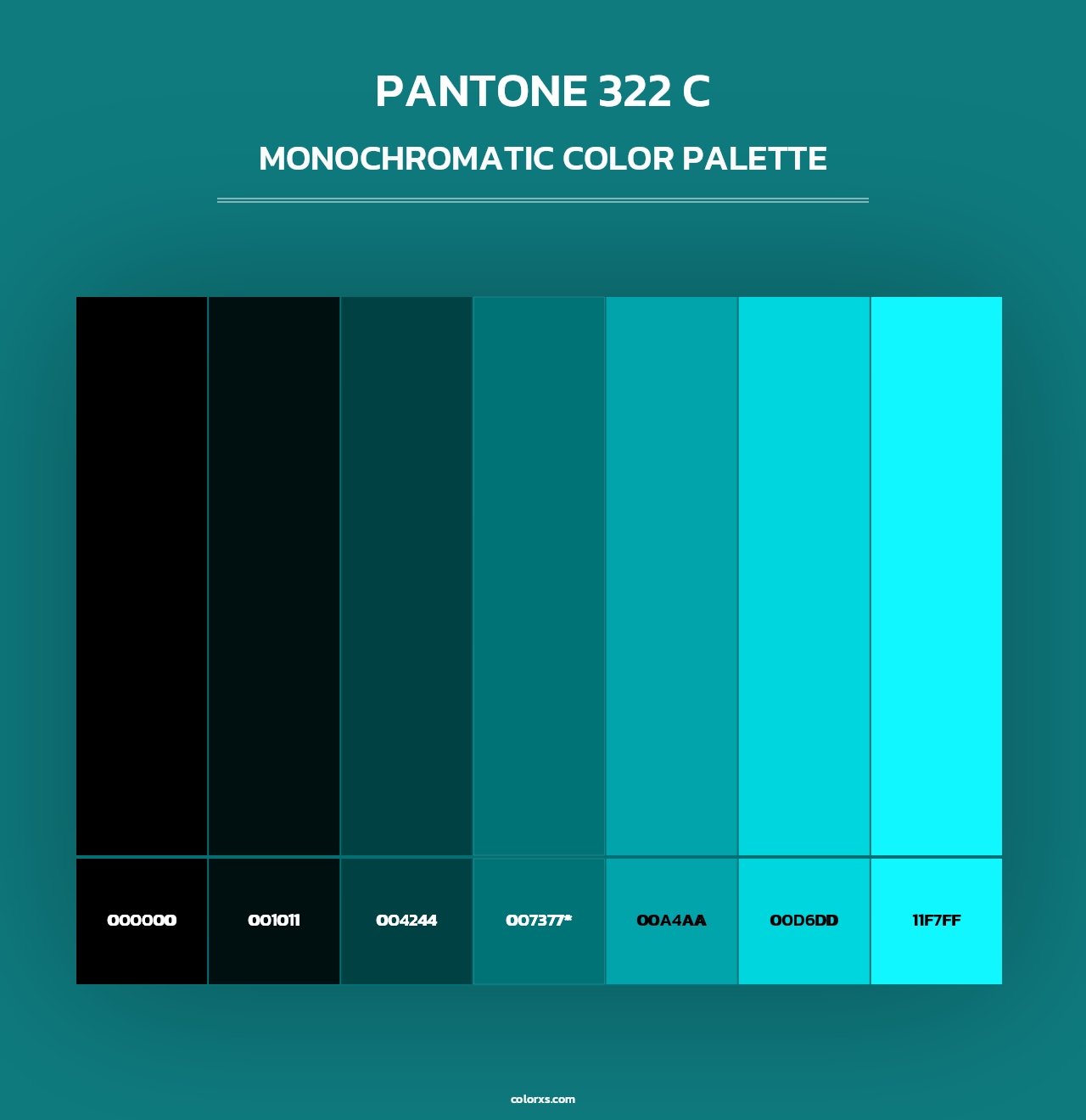 PANTONE 322 C - Monochromatic Color Palette