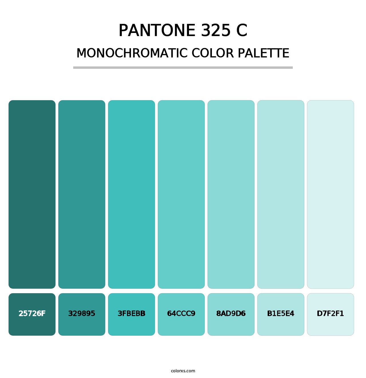 PANTONE 325 C - Monochromatic Color Palette