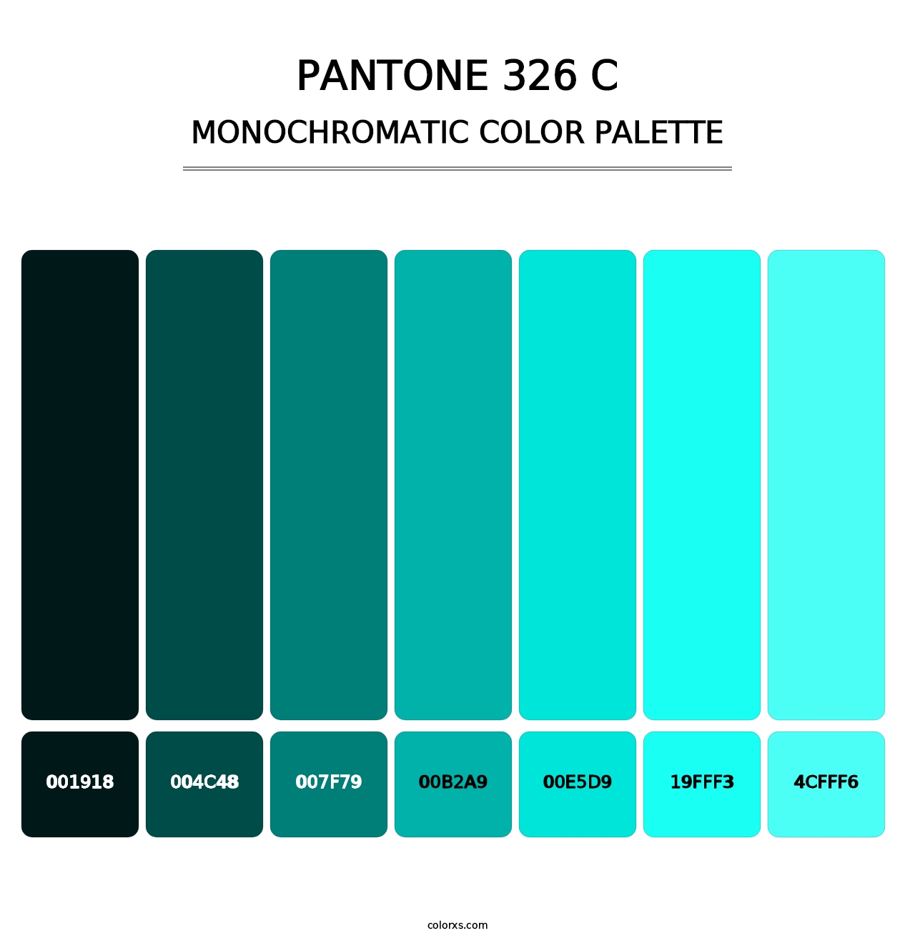 PANTONE 326 C - Monochromatic Color Palette