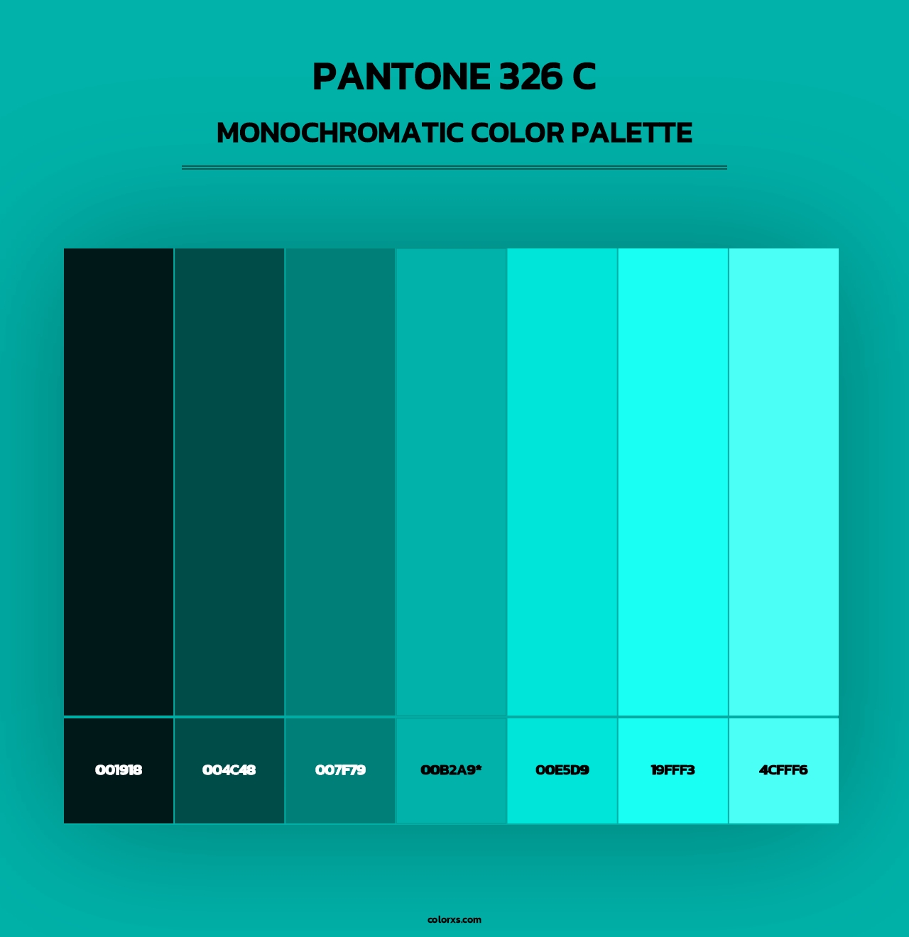 PANTONE 326 C - Monochromatic Color Palette